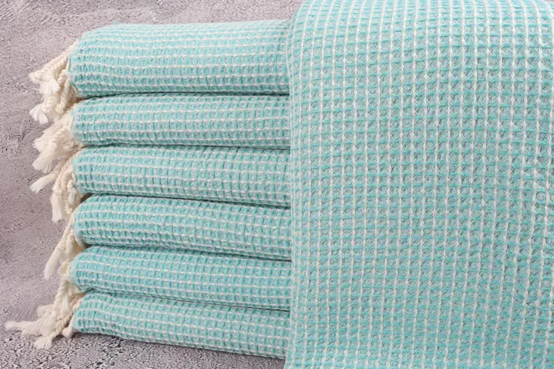 Bathroom Towel, 68x36 Cotton Waffle Towel, Bridal Shower Gift, Absorbent towel, Sand-resistant towel, Traditional Turkish peshtemal for hammam - 1