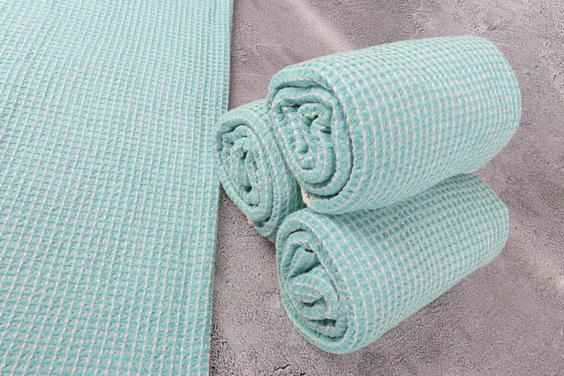 Bathroom Towel, 68x36 Cotton Waffle Towel, Bridal Shower Gift, Absorbent towel, Sand-resistant towel, Traditional Turkish peshtemal for hammam - 8