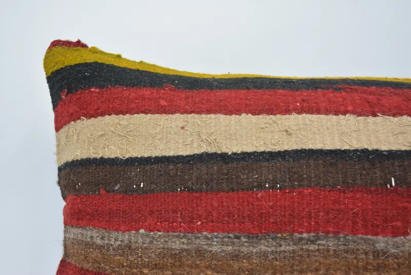 Vintage Kilim Throw Pillow, Turkish Kilim Pillow, Cotton Cushion Cover, Cushion Case, Throw Kilim Pillow, 16x24 Red Cushion Case - 2
