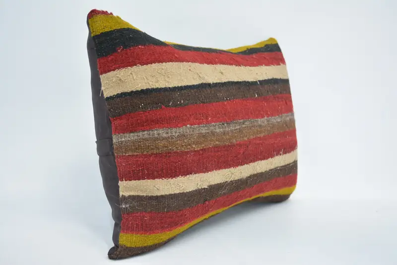 Vintage Kilim Throw Pillow, Turkish Kilim Pillow, Cotton Cushion Cover, Cushion Case, Throw Kilim Pillow, 16x24 Red Cushion Case - 3
