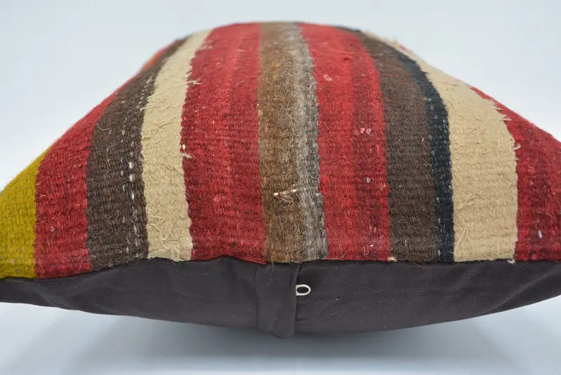 Vintage Kilim Throw Pillow, Turkish Kilim Pillow, Cotton Cushion Cover, Cushion Case, Throw Kilim Pillow, 16x24 Red Cushion Case - 5