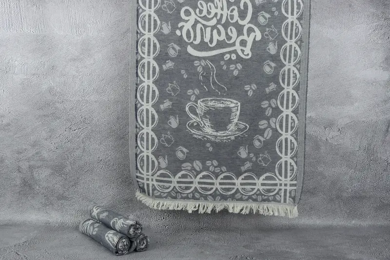 Valentines Day Gift Idea, 28x20 Cotton Coffee Patterned Towel, Turkish Hand Towel, Gift For Wedding Day, Kitchen Towel, Travel Towel, Wedding Gift - 1