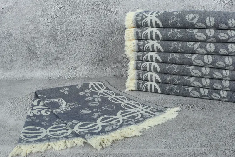 Valentines Day Gift Idea, 28x20 Cotton Coffee Patterned Towel, Turkish Hand Towel, Gift For Wedding Day, Kitchen Towel, Travel Towel, Wedding Gift - 3