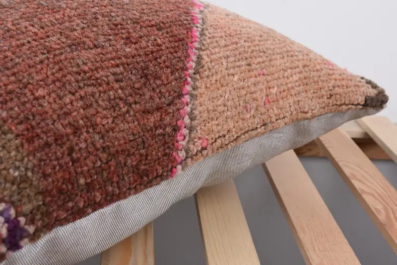 Sustainable Cushion Case, Cushion, 16x24 Brown Cushion Case, Vintage Kilim Throw Pillow, Kilim Pillow, Pillow for Couch, Lounge Throw Pillow Cover - 7