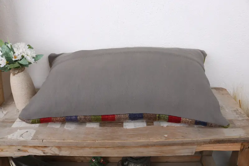 12x24 Red Cushion Case, Pillow Case, Antique Pillows, Vintage Kilim Pillow, Shabby Chic Pillow Case, Turkish Pillow, Pet Pillow Cover, Aztec Pillow - 7