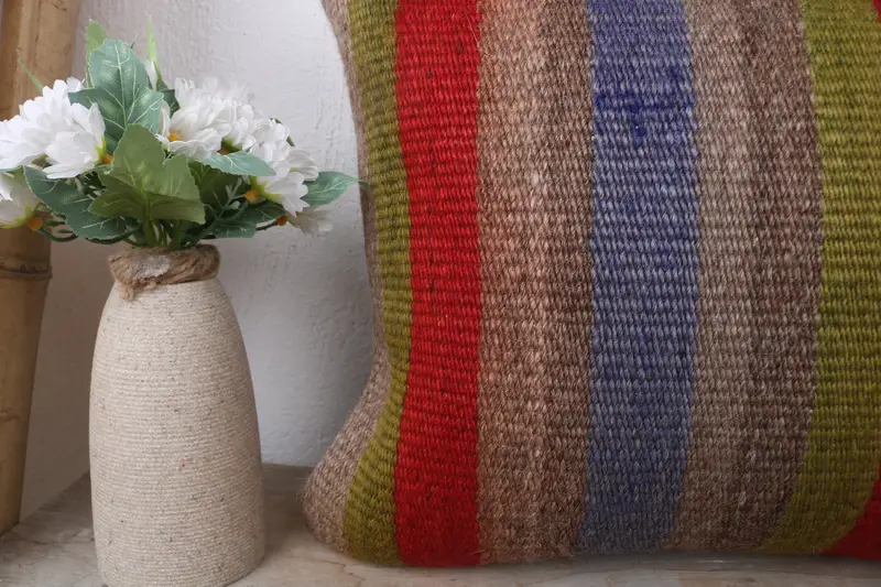 12x24 Red Cushion Case, Pillow Case, Antique Pillows, Vintage Kilim Pillow, Shabby Chic Pillow Case, Turkish Pillow, Pet Pillow Cover, Aztec Pillow - 3