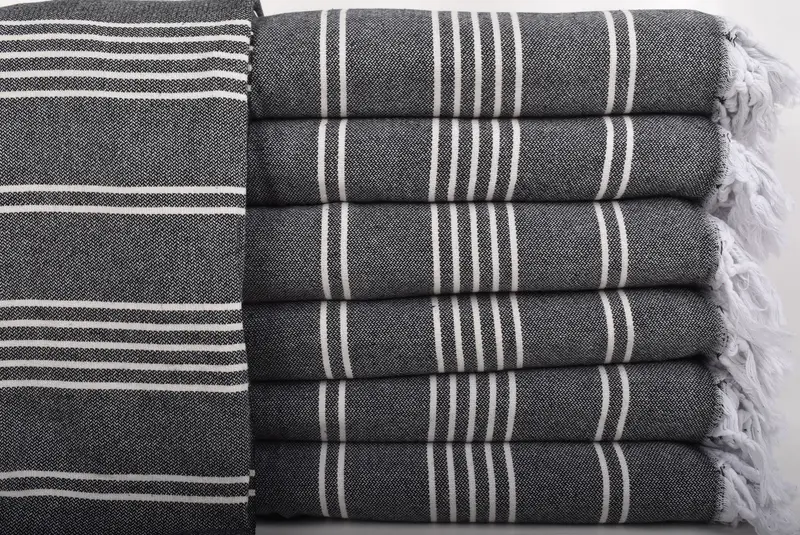 96x70 Cotton Striped Towel, Housewarming Gift, Valentines Day Gift For Him, Turkish Blanket, Turkish Towel Blanket, Boho Throw Blankets - 2