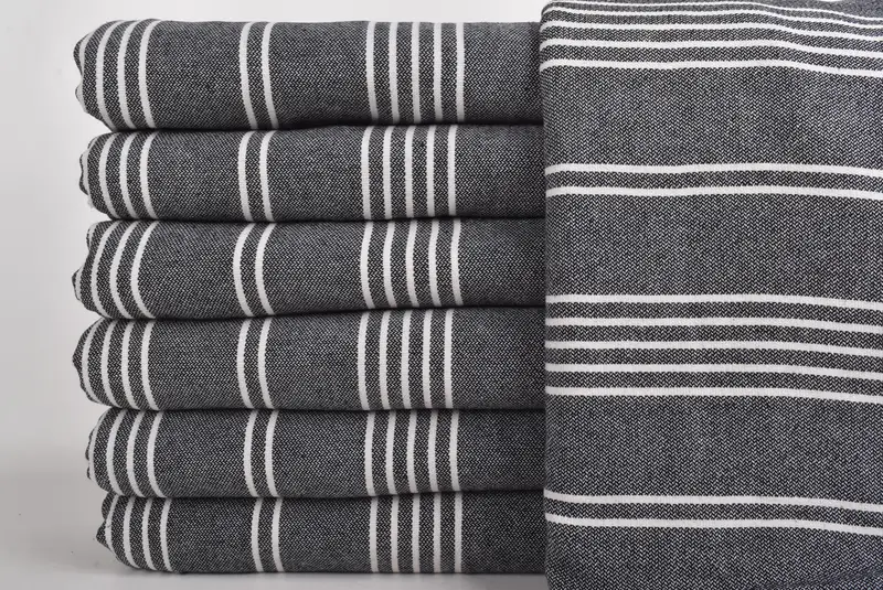 96x70 Cotton Striped Towel, Housewarming Gift, Valentines Day Gift For Him, Turkish Blanket, Turkish Towel Blanket, Boho Throw Blankets - 3