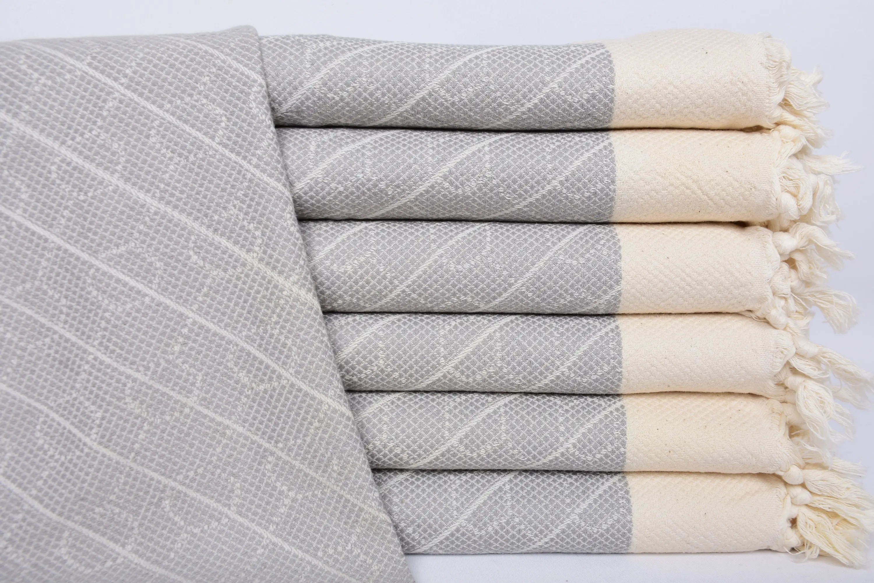 Monogrammed Hand Towel Light Gray Geometric, 36x18 Inches - 1