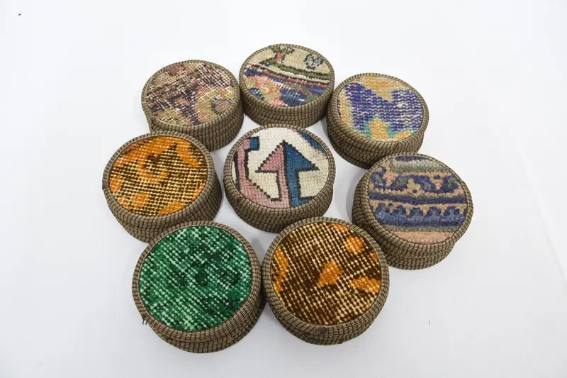 5 x 5 Zoll türkischer Teppich-Untersetzer, stilvoller Tischdekor-Untersetzer