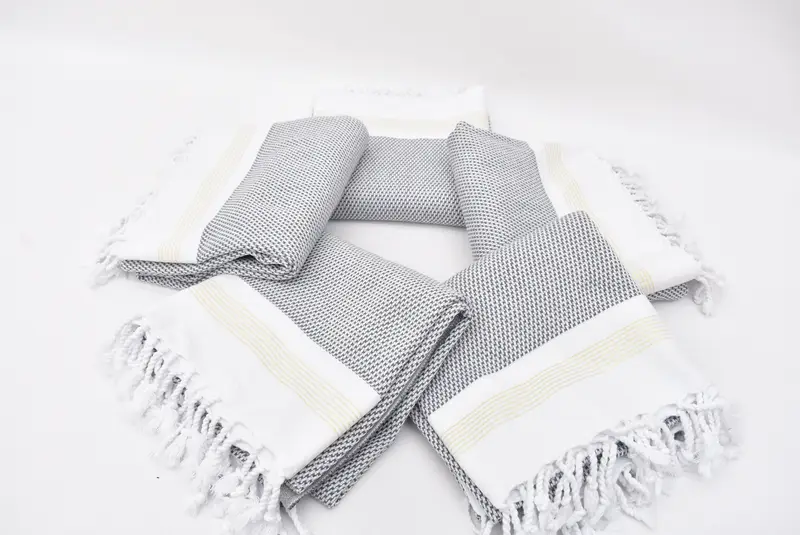 Eco-Friendly Turkish Towel, Sand-resistant towel, Gift For Him, 70x40 Cotton Striped Towel, Bridesmaid Gifts, Handmade Gift, Custom Wedding Towel - 4