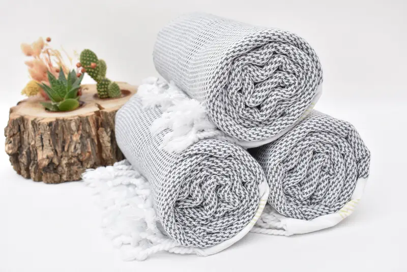 Eco-Friendly Turkish Towel, Sand-resistant towel, Gift For Him, 70x40 Cotton Striped Towel, Bridesmaid Gifts, Handmade Gift, Custom Wedding Towel - 7