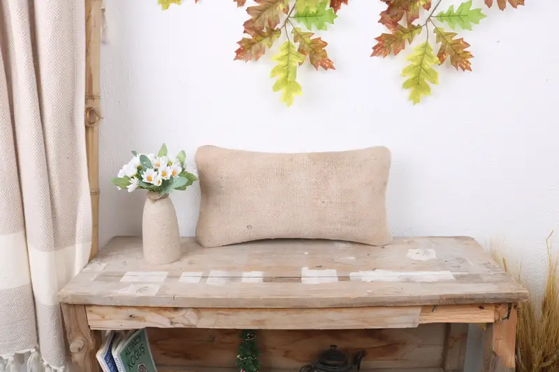 Handmade Kilim Cushion, Shabby Chic Cushion, Pillow Sham, Kilim Cushion Sham, Interior Designer Pillow, 8x16 White Pillow Sham - 1
