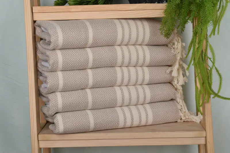 40x20 Cotton Striped Towel, Xmas Gifts, Monogrammed Hand Towel, Personalized Dish Towel, Wedding Gift, Bridesmaid Favors, Best Wedding Gift - 1