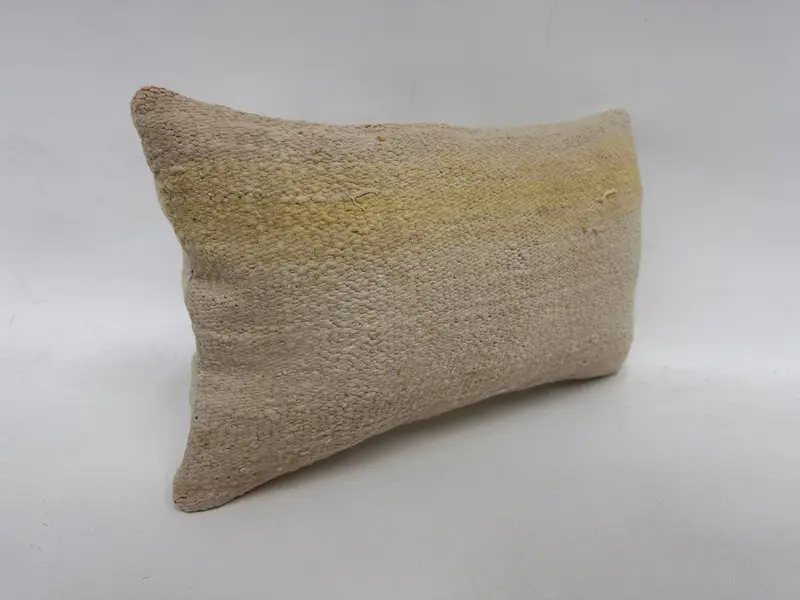 Floor Cushion Cover, Ottoman Pillow Sham, Antique Pillows, Pillow for Sofa, 12x20 White Cushion Cover, Pillow Case, Vintage Kilim Throw Pillow - 3