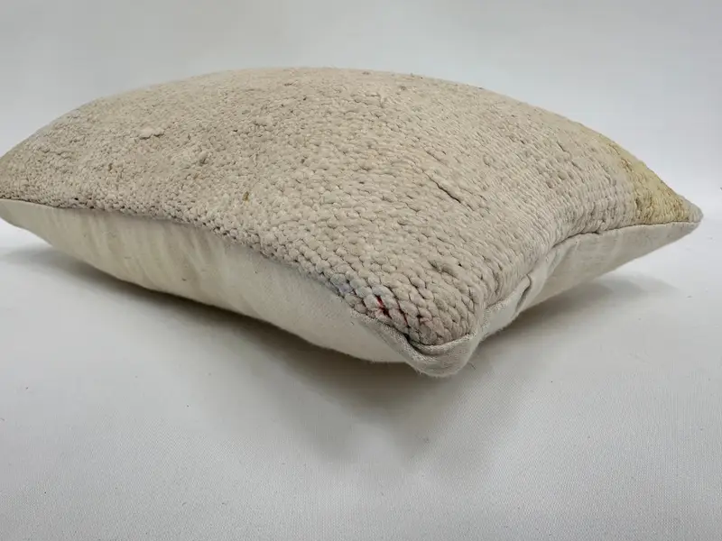 Floor Cushion Cover, Ottoman Pillow Sham, Antique Pillows, Pillow for Sofa, 12x20 White Cushion Cover, Pillow Case, Vintage Kilim Throw Pillow - 6