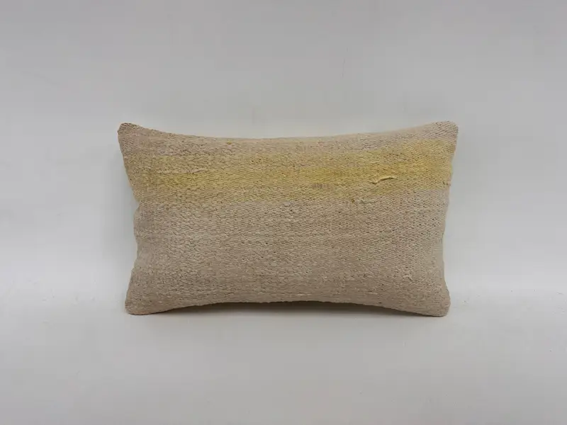 Floor Cushion Cover, Ottoman Pillow Sham, Antique Pillows, Pillow for Sofa, 12x20 White Cushion Cover, Pillow Case, Vintage Kilim Throw Pillow - 1