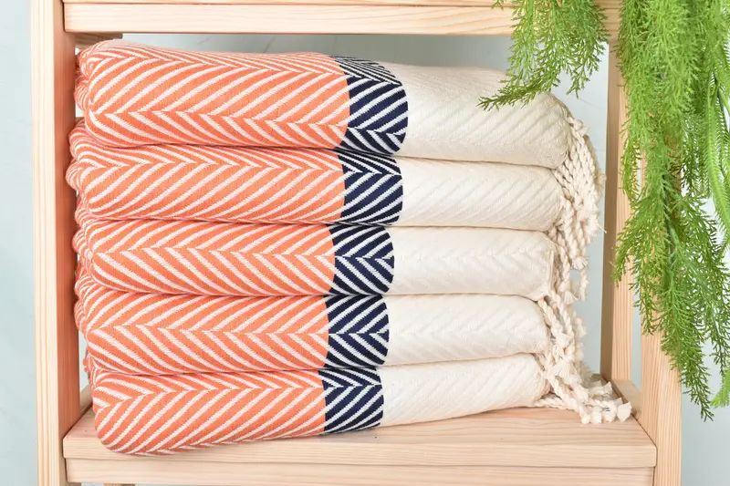 Personalized Towel, Gift For Bride, Hammam towel, Wedding Anniversary Gift, 84x40 Cotton Striped Towel, Turkish Towel Set, Best Beach Towel - 2