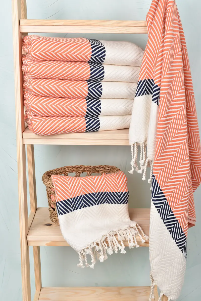 Personalized Towel, Gift For Bride, Hammam towel, Wedding Anniversary Gift, 84x40 Cotton Striped Towel, Turkish Towel Set, Best Beach Towel - 3