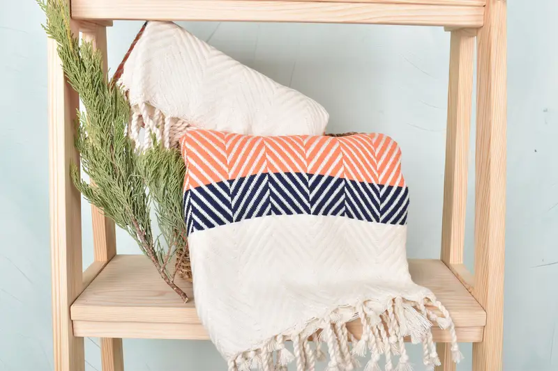 Personalized Towel, Gift For Bride, Hammam towel, Wedding Anniversary Gift, 84x40 Cotton Striped Towel, Turkish Towel Set, Best Beach Towel - 4