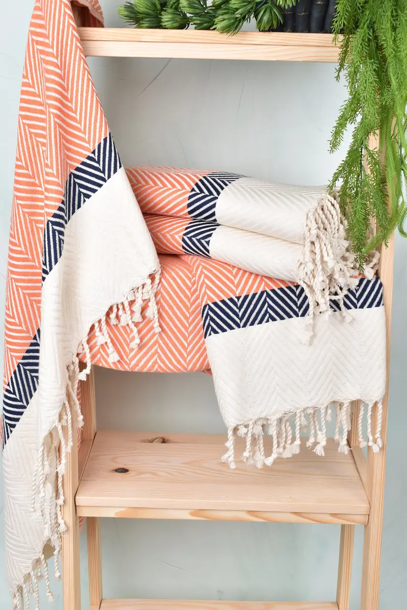 Personalized Towel, Gift For Bride, Hammam towel, Wedding Anniversary Gift, 84x40 Cotton Striped Towel, Turkish Towel Set, Best Beach Towel - 6