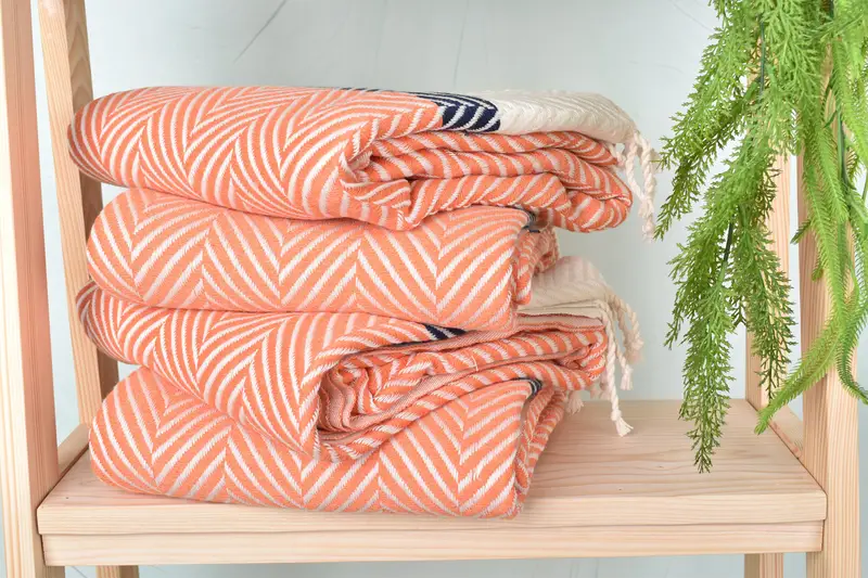 Personalized Towel, Gift For Bride, Hammam towel, Wedding Anniversary Gift, 84x40 Cotton Striped Towel, Turkish Towel Set, Best Beach Towel - 7