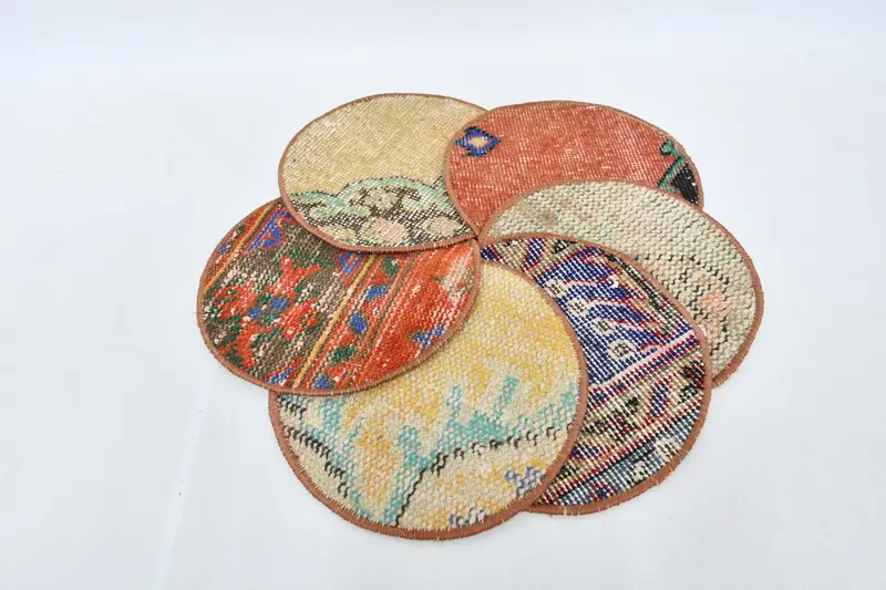 Manteles individuales bohemios azules y rojos, manteles individuales minimalistas y de estilo militar