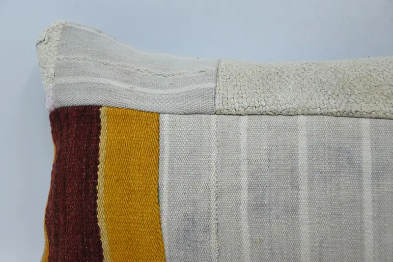 Vintage Kilim Pillow, Pillow for Sofa, Authentic Pillow, Pillow Sham, Muted Cushion Cover, Turkish Pillow, 12x36 Beige Pillow Case - 2