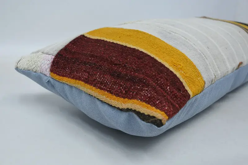 Vintage Kilim Pillow, Pillow for Sofa, Authentic Pillow, Pillow Sham, Muted Cushion Cover, Turkish Pillow, 12x36 Beige Pillow Case - 5