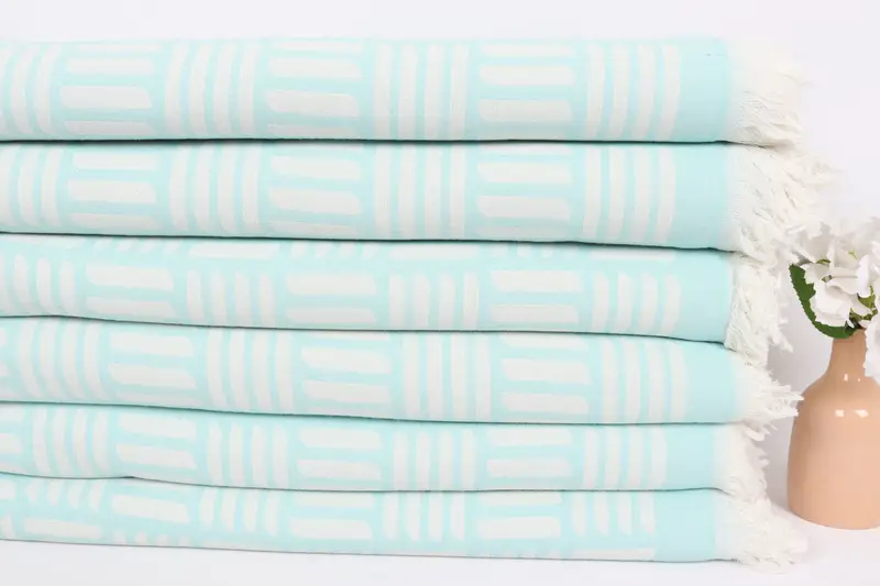 Bridesmaid Gifts, Bridal Shower Gift, Wedding Gift Ideas, Personalized Home Gift Wedding, 96x88 Cotton Geometric Towel, Personalized Blanket - 3