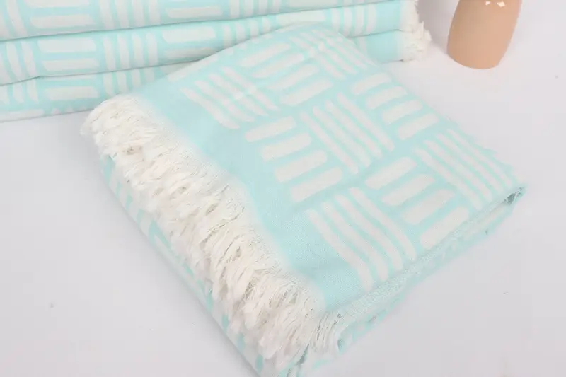 Bridesmaid Gifts, Bridal Shower Gift, Wedding Gift Ideas, Personalized Home Gift Wedding, 96x88 Cotton Geometric Towel, Personalized Blanket - 5