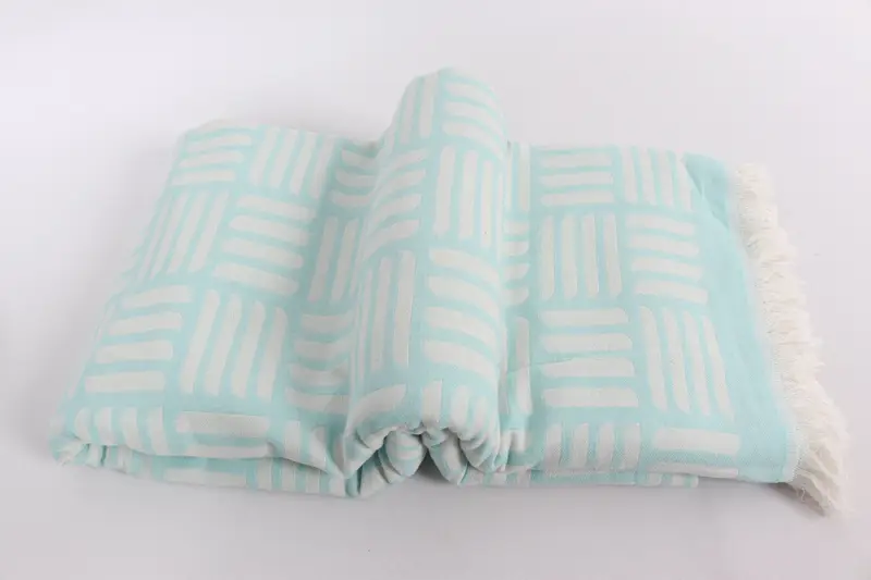 Bridesmaid Gifts, Bridal Shower Gift, Wedding Gift Ideas, Personalized Home Gift Wedding, 96x88 Cotton Geometric Towel, Personalized Blanket - 6