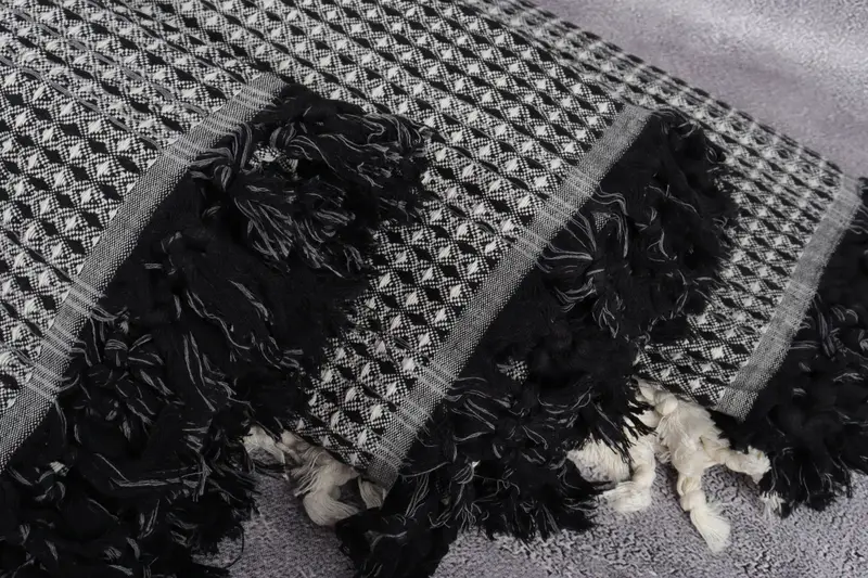 Couch Throw, Christmas Tablecloth, Housewarming Gift, Monogram Blanket, 96x70 Cotton Striped Towel, Turkish Towel Blanket, Boho Throw Blankets - 5