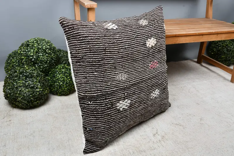 Handmade Kilim Cushion, Kilim Pillow, Vintage Kilim Pillow, Pillow Sham, Custom Pillow Case, 28x28 White Pillow, Traditional Pillow Cover - 7