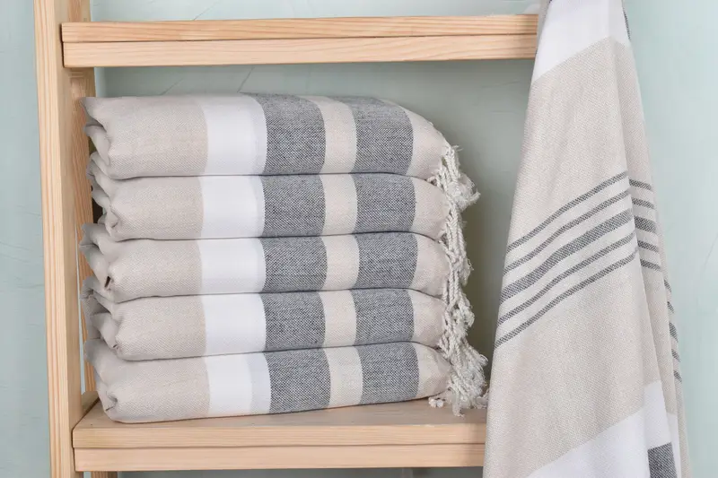 Personalized Towel, Absorbent towel, Gym Towel, Turkish towel, Spa Towel, Bridesmaid Gifts Personalized, Travel Towel, 70x40 Cotton Striped Towel - 2