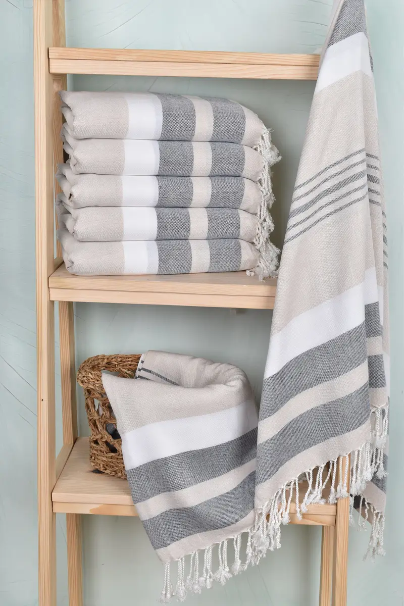 Personalized Towel, Absorbent towel, Gym Towel, Turkish towel, Spa Towel, Bridesmaid Gifts Personalized, Travel Towel, 70x40 Cotton Striped Towel - 3
