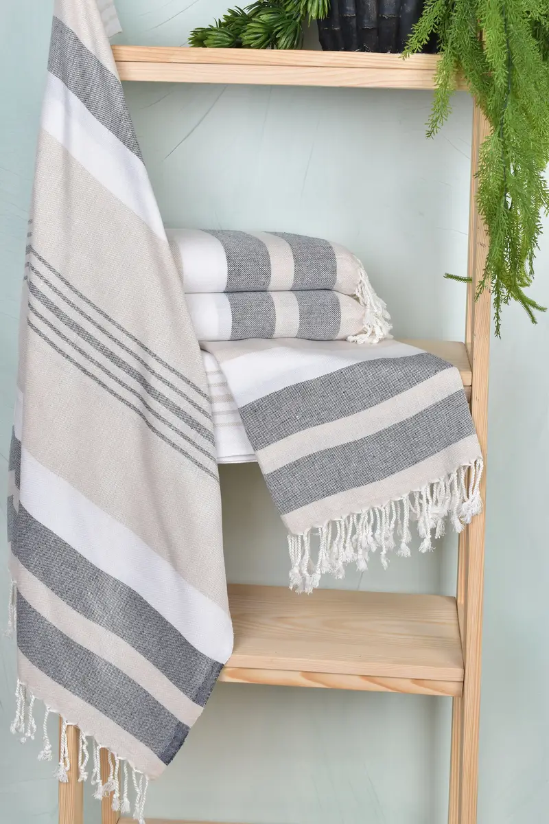 Personalized Towel, Absorbent towel, Gym Towel, Turkish towel, Spa Towel, Bridesmaid Gifts Personalized, Travel Towel, 70x40 Cotton Striped Towel - 6