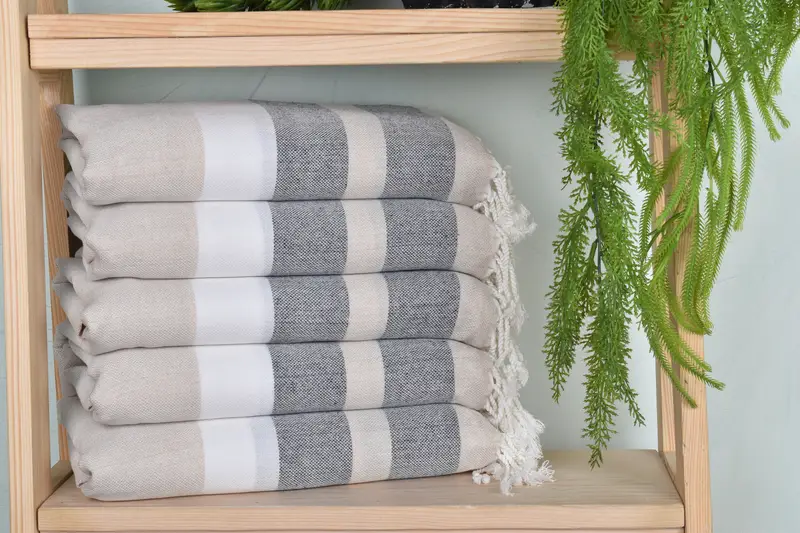 Personalized Towel, Absorbent towel, Gym Towel, Turkish towel, Spa Towel, Bridesmaid Gifts Personalized, Travel Towel, 70x40 Cotton Striped Towel - 1
