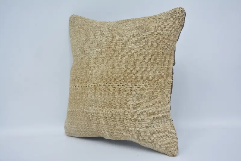 Turkish Kilim Pillow, Sofa Pillow Sham, Kilim Pillow, Chair Pillow Cover, Cushion Case, Kilim Pillow Cover, 12x12 Beige Cushion Cover - 4