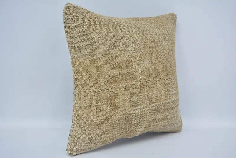 Turkish Kilim Pillow, Sofa Pillow Sham, Kilim Pillow, Chair Pillow Cover, Cushion Case, Kilim Pillow Cover, 12x12 Beige Cushion Cover - 3