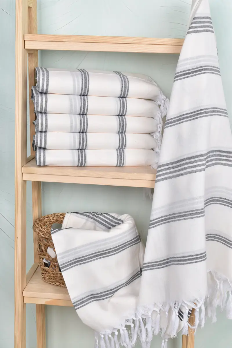 70x40 Cotton Striped Towel, Monogrammed Beach Towel, Absorbent towel, Bridesmaid Gifts Personalized, Personalized Bridesmaid Gift, Turkish Towel Set - 3
