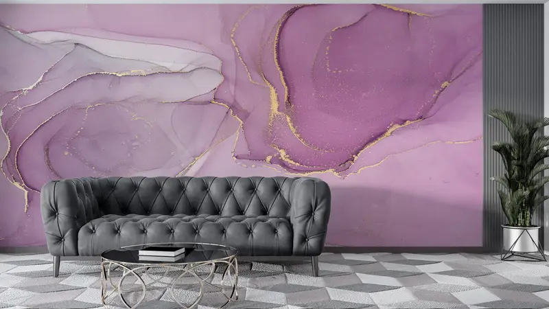 Abstract Wall Print, Wall Paper Peel and Stick, Custom Wall Paper, 3d Wall Paper, Modern Wall Paper, , Pink Marble Wall Print, - 3