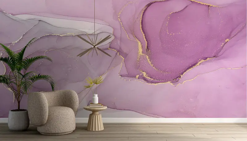 Abstract Wall Print, Wall Paper Peel and Stick, Custom Wall Paper, 3d Wall Paper, Modern Wall Paper, , Pink Marble Wall Print, - 6
