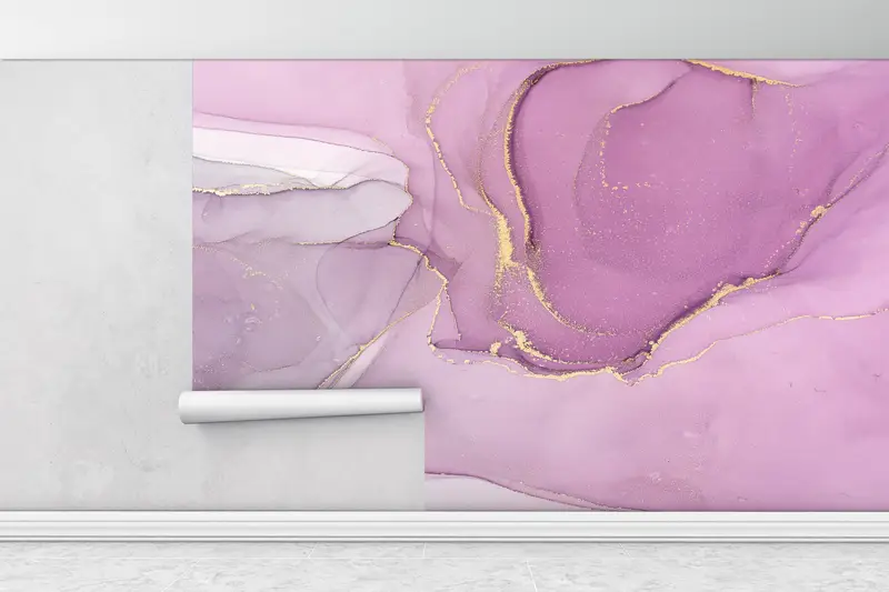 Abstract Wall Print, Wall Paper Peel and Stick, Custom Wall Paper, 3d Wall Paper, Modern Wall Paper, , Pink Marble Wall Print, - 1