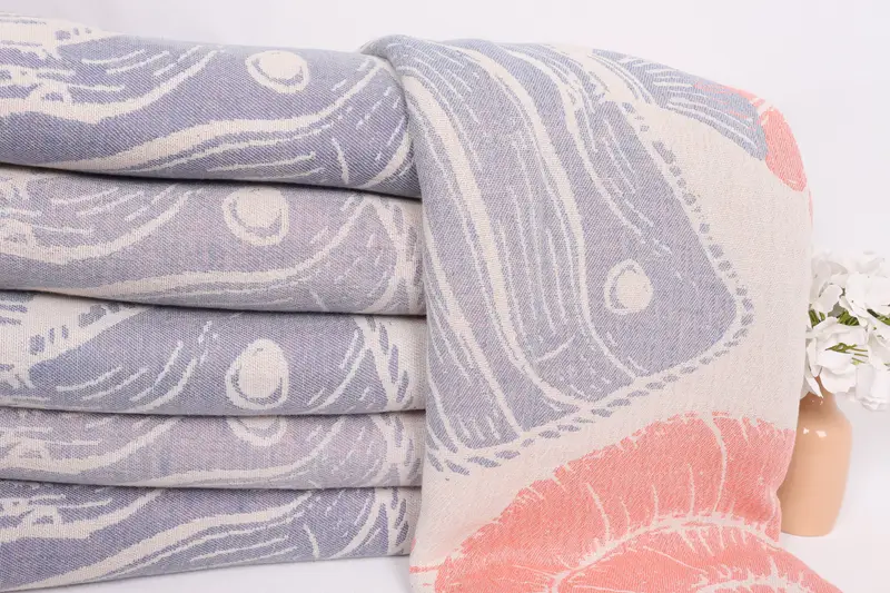 Turkish Blanket, Bachelorette Gifts, 88x64 Cotton Underwater Animals Design Towel, Decorative Bedspread, Boho Throw Blankets, Beach Blanket - 3