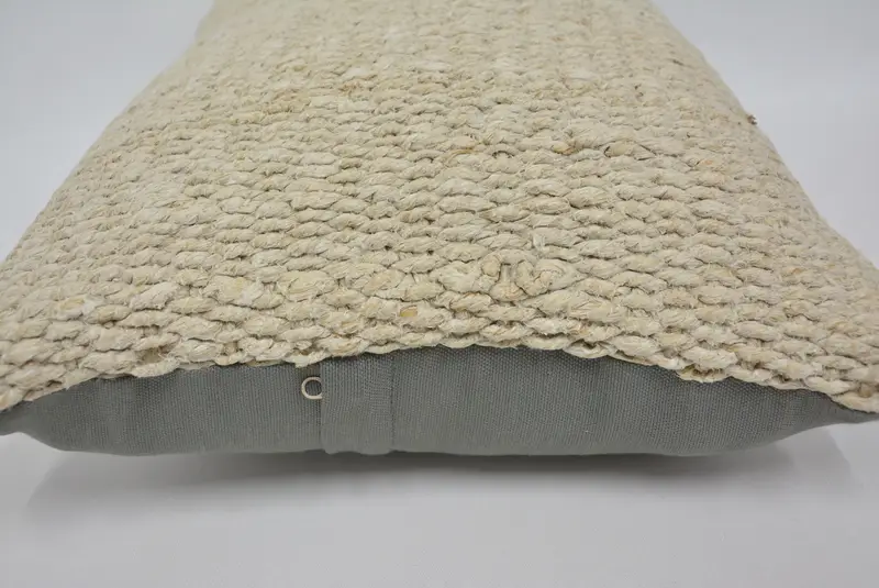 Pillow for Sofa, Office Chair Pillow Cover, Pillow Sham, Boho Pillow, Handmade Kilim Cushion, Vintage Kilim Pillow Cushion Case, 16x24 Beige Cushion - 5