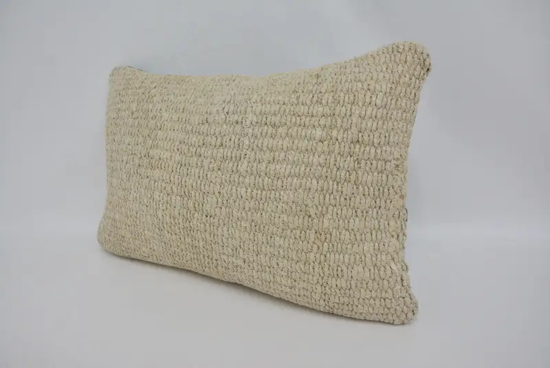 Pillow for Sofa, Office Chair Pillow Cover, Pillow Sham, Boho Pillow, Handmade Kilim Cushion, Vintage Kilim Pillow Cushion Case, 16x24 Beige Cushion - 4