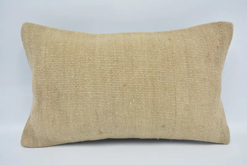 Turkish Pillow, Vintage Kilim Pillow, Pillow, Square Throw Pillow Case, Southwestern Pillow Cover, 12x20 Beige Pillow Sham, Kilim Pillow Cover - 1