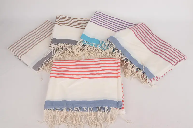 Sand-resistant towel, Boyfriend Christmas Gift, Lightweight Turkish towel, Turkish Towel Personalized, 70x40 Cotton Striped Towel, Embroidered Towel - 2