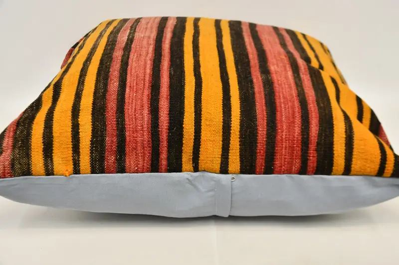 Interior Designer Pillow, Bench Cushion Cover, Pillow Case, Turkish Pillow, Outdoor Cushion Case, Handmade Kilim Cushion, 32x32 Orange Pillow - 6